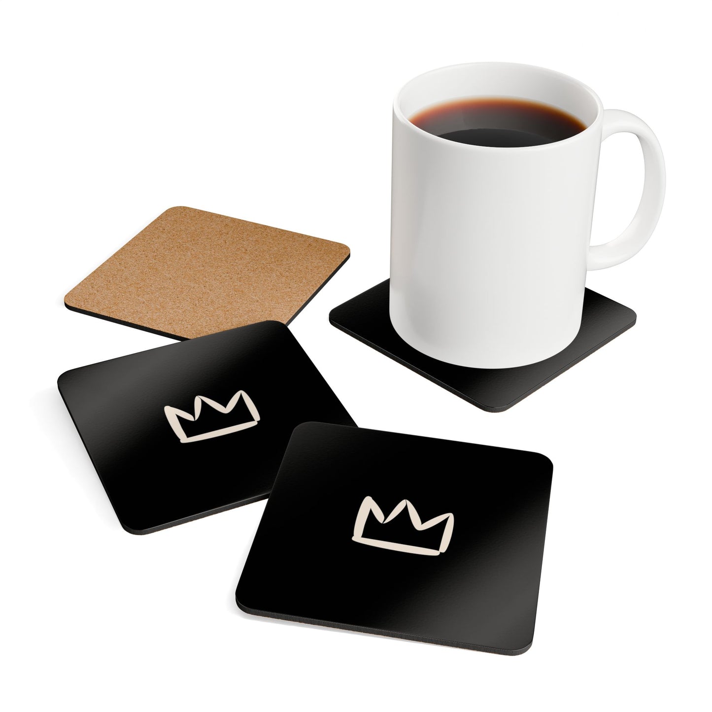 Coaster Set with Crown Design