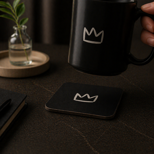 Coaster Set with Crown Design