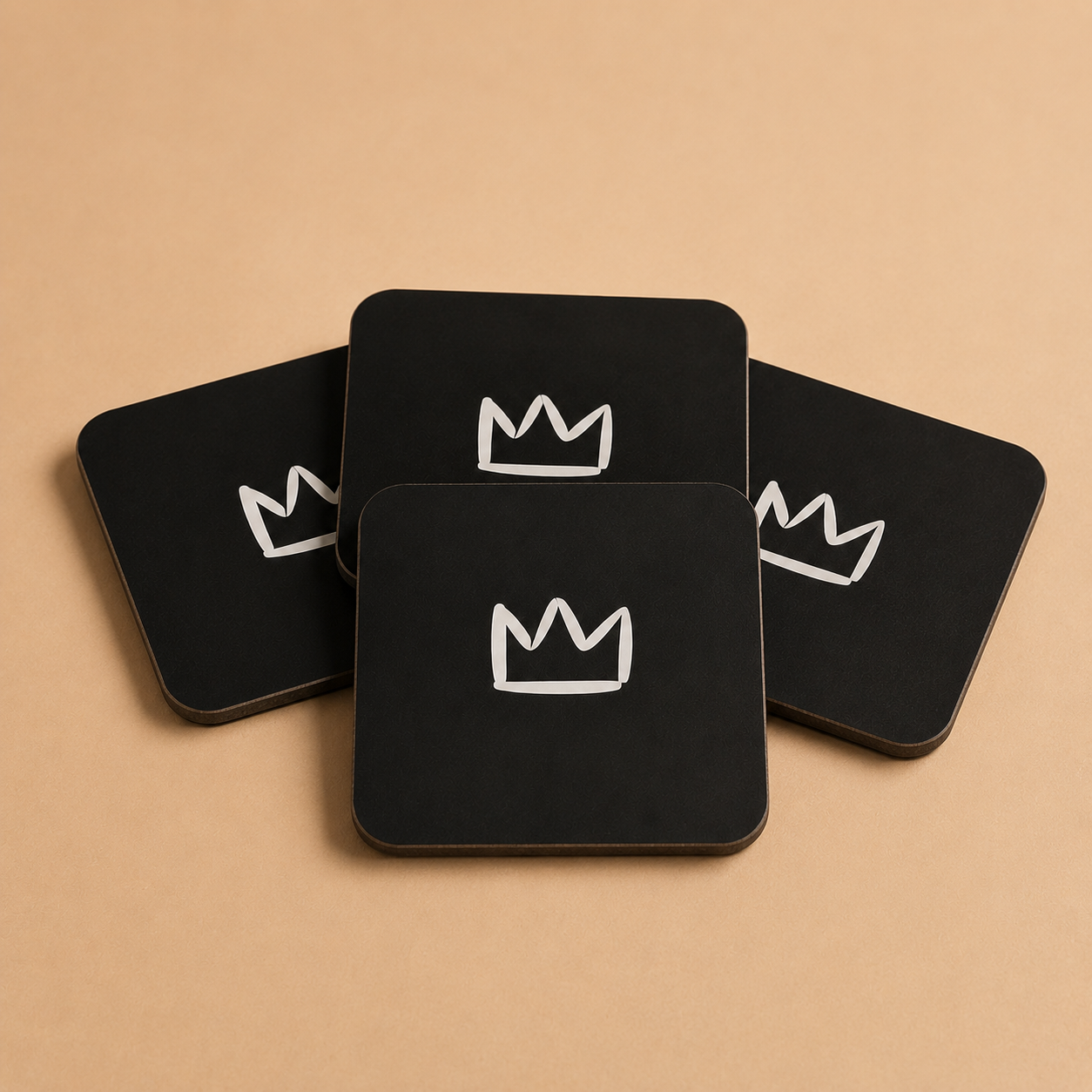 Coaster Set with Crown Design