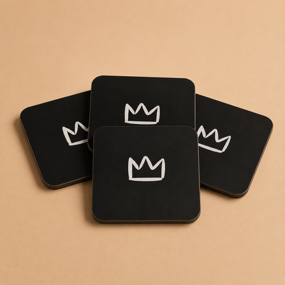 Coaster Set with Crown Design