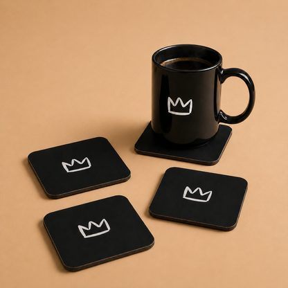 Coaster Set with Crown Design
