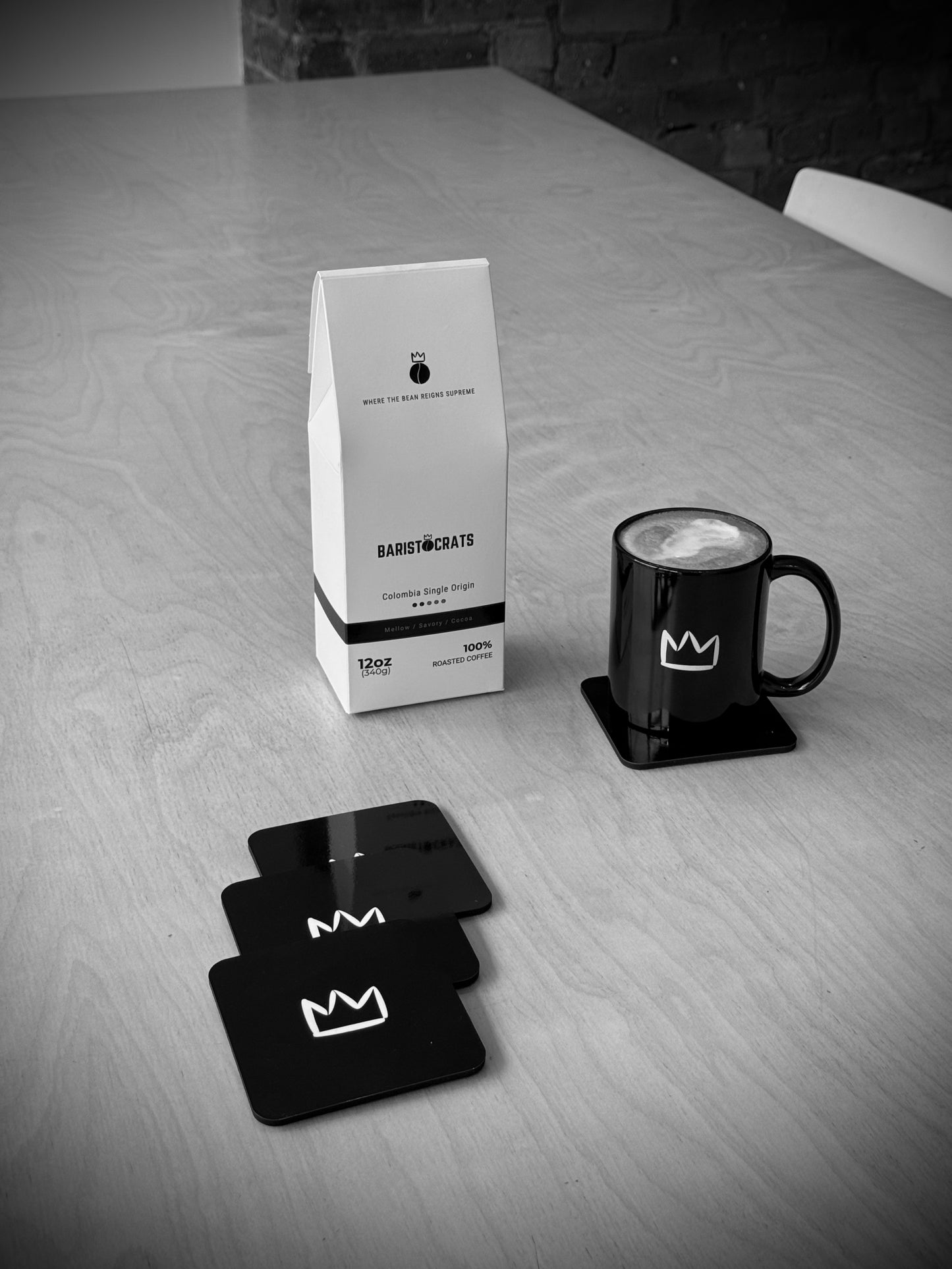 Coaster Set with Crown Design