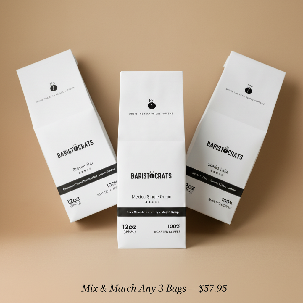 Mix and match any 3 Baristocrats coffee bags for $57.95