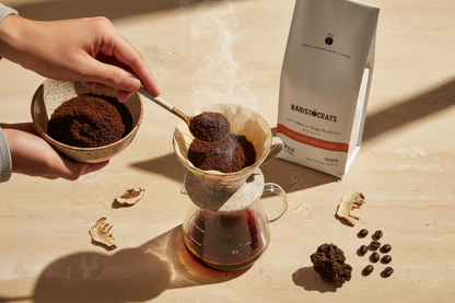 Brewing Lion's Mane x Chaga mushroom coffee